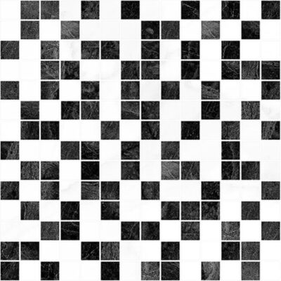 Мозаика Crystal чип чёрный+белый 30х30